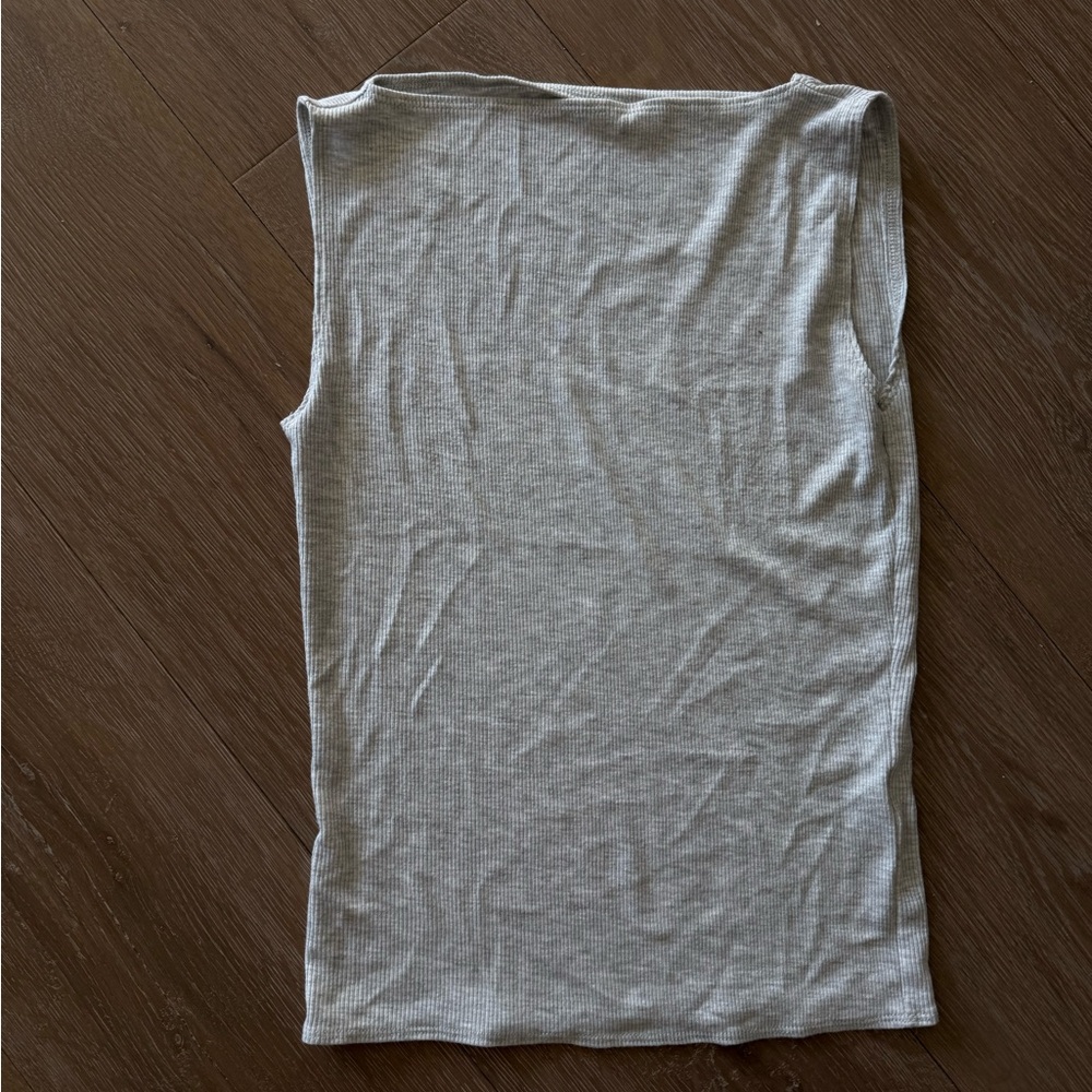 Women’s Sleeveless Ribbed Tank Top - Gray boatneck
